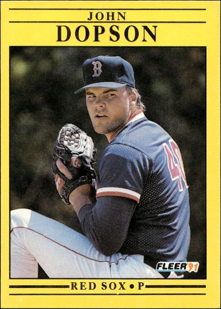 John Dopson 1991 Fleer #92 Baseball Trading Card - Front 1991 Fleer John Dopson #92 baseball trading card front