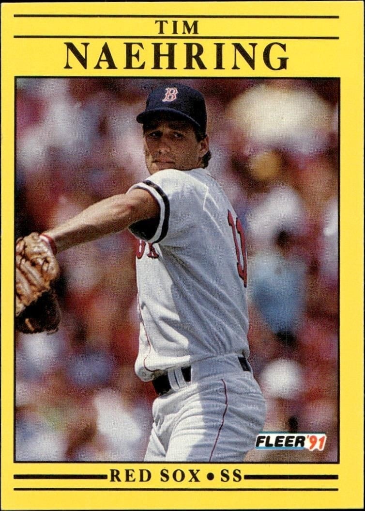 Tim Naehring 1991 Fleer #105 Baseball Trading Card - Front 1991 Fleer Tim Naehring #105 baseball trading card front