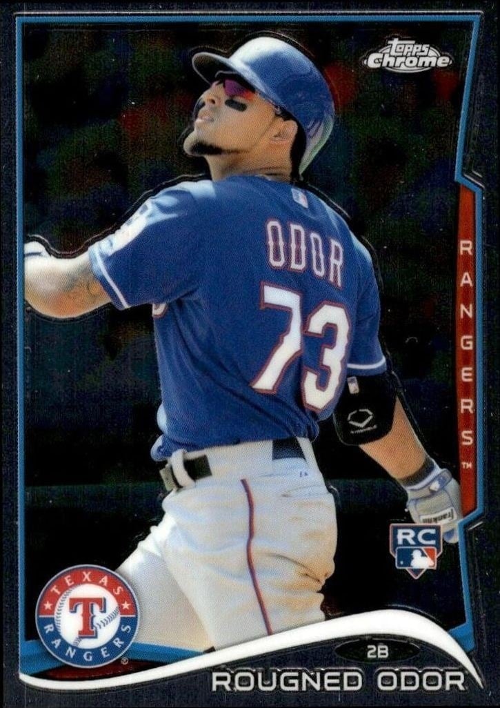 Rougned Odor 2014 Topps Chrome Update #MB-23 Baseball Trading Card - Front 2014 Topps Chrome Update Rougned Odor #MB-23 baseball trading card front