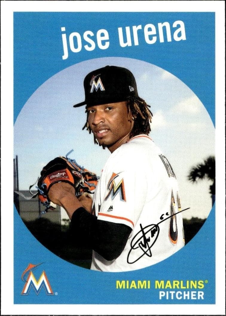 2018 Topps Heritage Jose Urena #48 trading card