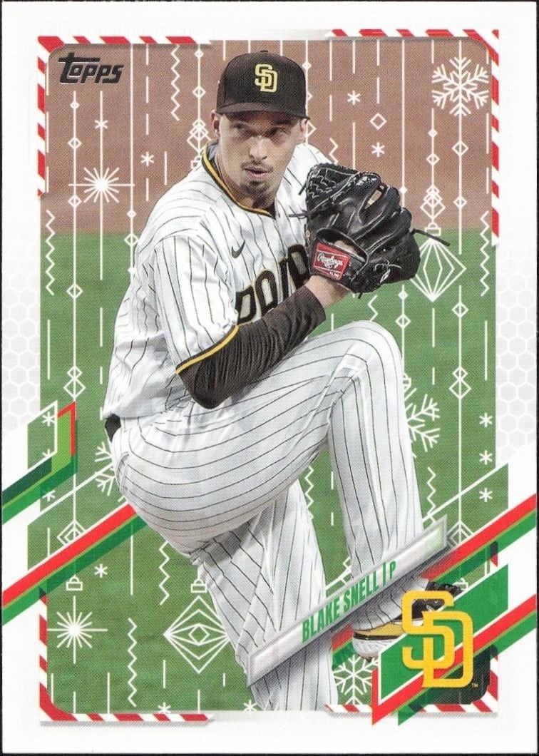 Blake Snell 2021 Topps Holiday #HW48 Baseball Trading Card - Front 2021 Topps Holiday Blake Snell #HW48 baseball trading card front