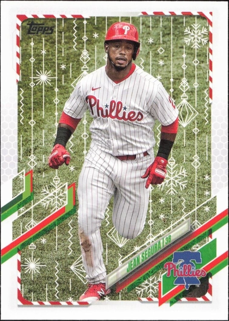 Jean Segura 2021 Topps Holiday #HW72 Baseball Trading Card - Front 2021 Topps Holiday Jean Segura #HW72 baseball trading card front