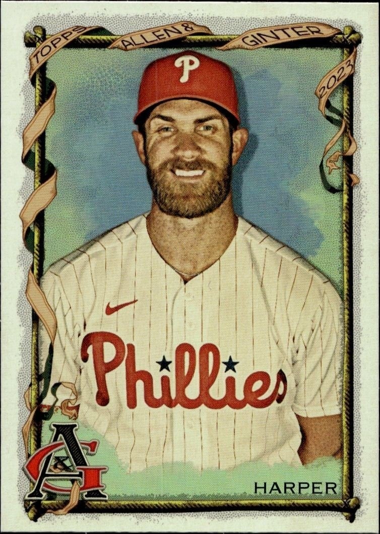 Bryce Harper 2023 Topps Allen & Ginter #60 Baseball Trading Card - Front 2023 Topps Allen & Ginter Bryce Harper #60 baseball trading card front