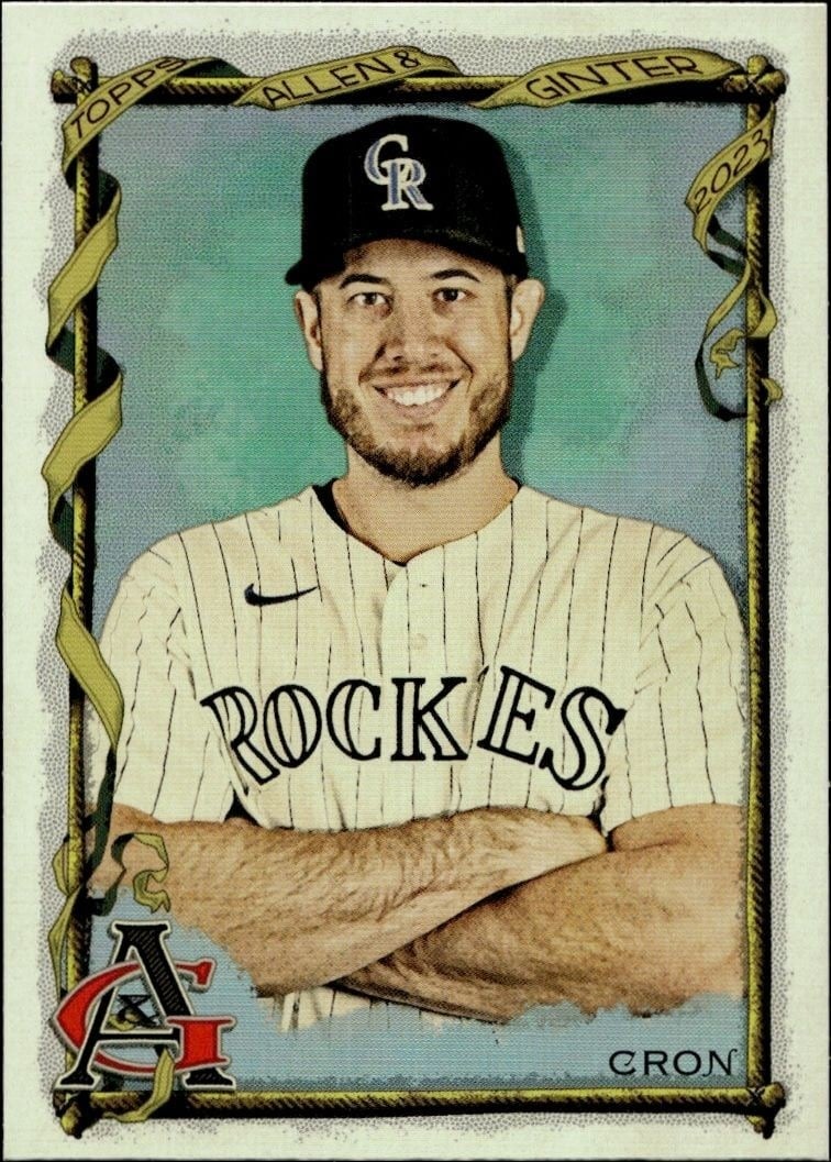 C.J. Cron 2023 Topps Allen & Ginter #174 Baseball Trading Card - Front 2023 Topps Allen & Ginter C.J. Cron #174 baseball trading card front