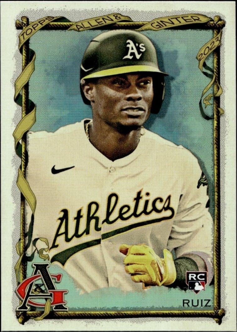 Esteury Ruiz 2023 Topps Allen & Ginter #112 Baseball Trading Card - Front 2023 Topps Allen & Ginter Esteury Ruiz #112 baseball trading card front