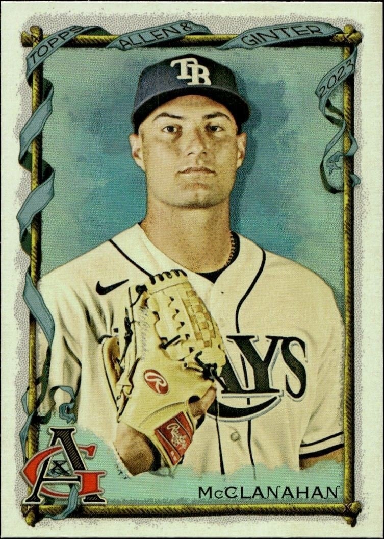 Shane McClanahan 2023 Topps Allen & Ginter #196 Baseball Trading Card - Front 2023 Topps Allen & Ginter Shane McClanahan #196 baseball trading card front