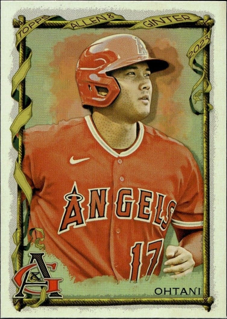 Shohei Ohtani 2023 Topps Allen & Ginter #96 Baseball Trading Card - Front 2023 Topps Allen & Ginter Shohei Ohtani #96 baseball trading card front