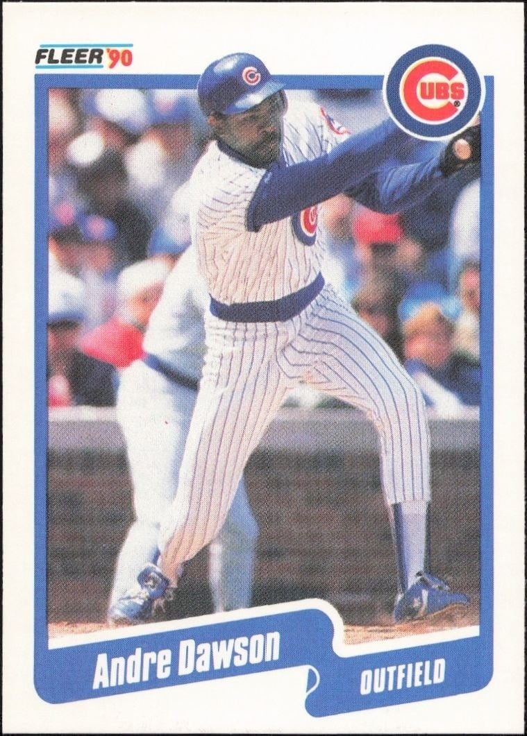 Andre Dawson 1990 Fleer #29 Baseball Trading Card - Front 1990 Fleer Andre Dawson #29 baseball trading card front