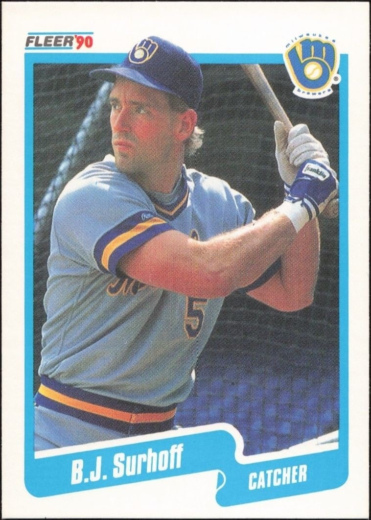 B.J. Surhoff 1990 Fleer #338 Baseball Trading Card - Front 1990 Fleer B.J. Surhoff #338 baseball trading card front