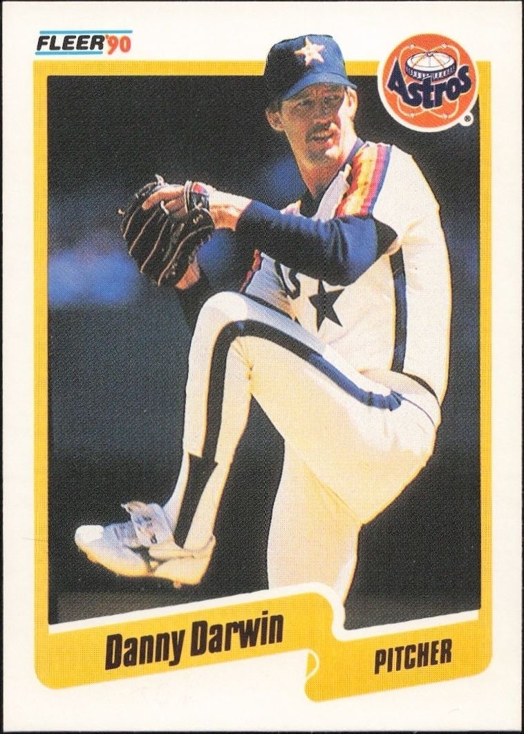 Danny Darwin 1990 Fleer #227 Baseball Trading Card - Front 1990 Fleer Danny Darwin #227 baseball trading card front