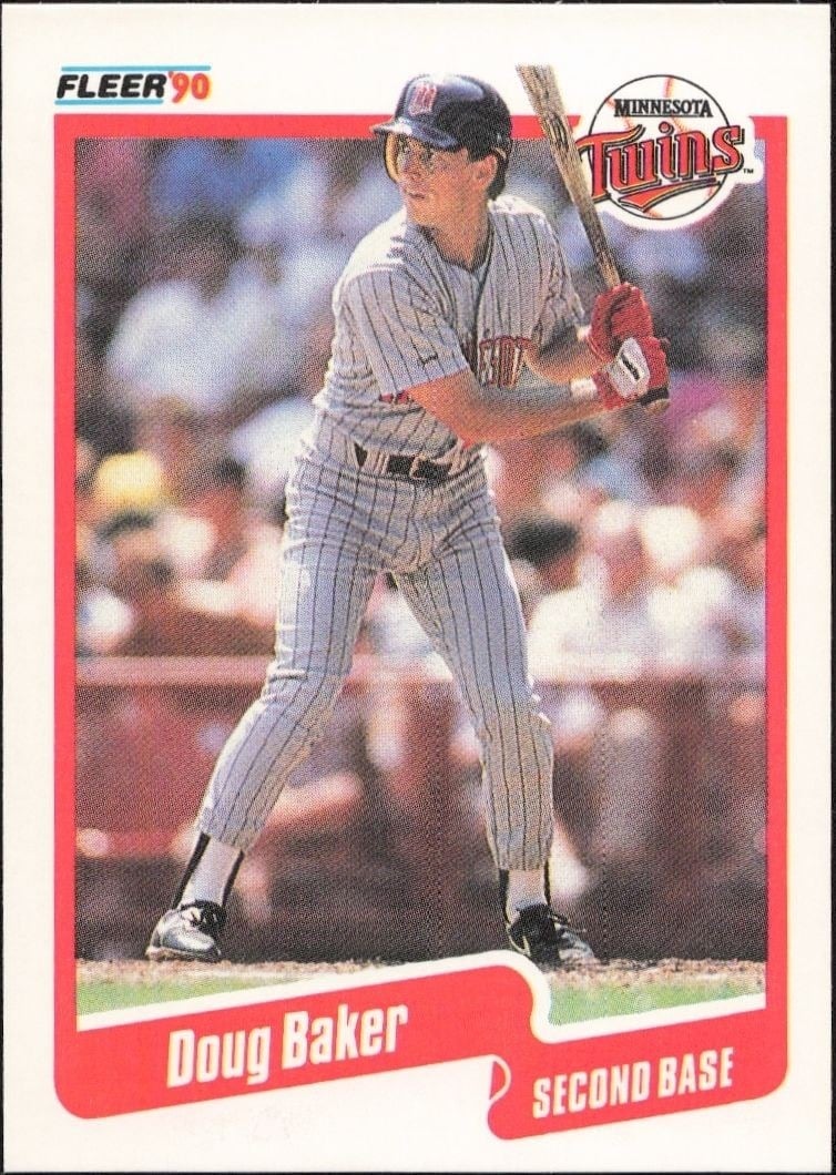 Doug Baker 1990 Fleer #368 Baseball Trading Card - Front 1990 Fleer Doug Baker #368 baseball trading card front