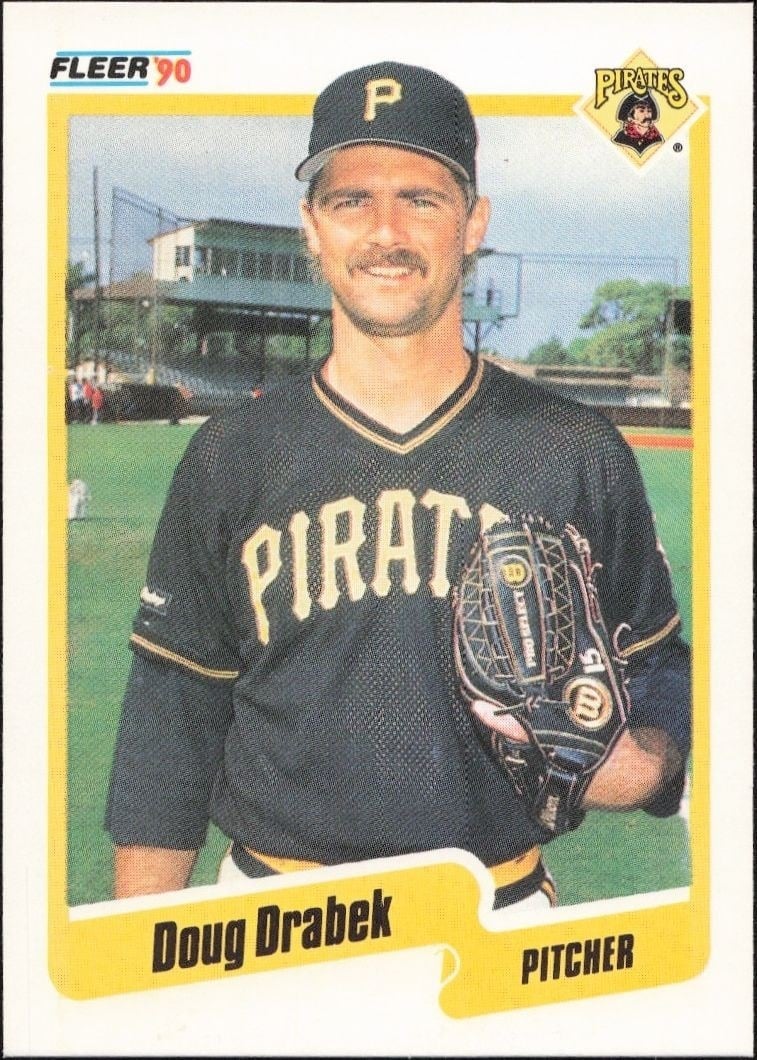 Doug Drabek 1990 Fleer #465 Baseball Trading Card - Front 1990 Fleer Doug Drabek #465 baseball trading card front