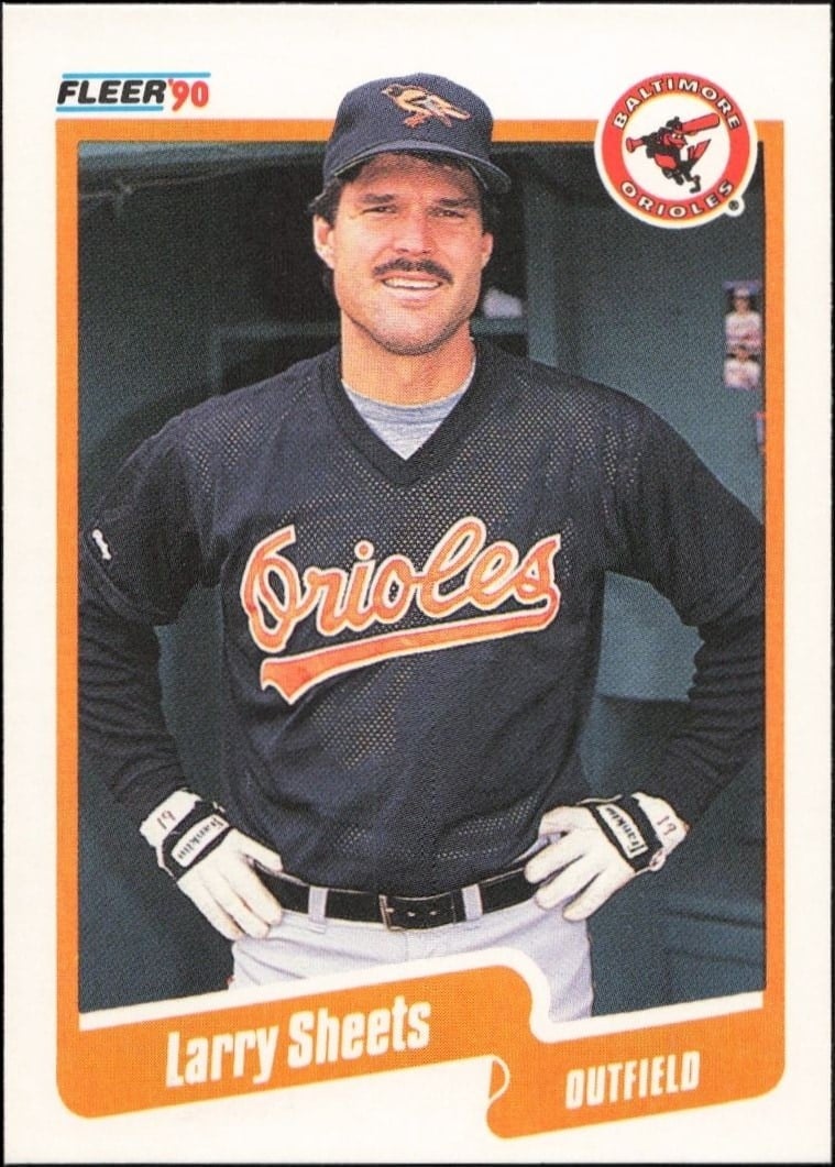 Larry Sheets 1990 Fleer #189 Baseball Trading Card - Front 1990 Fleer Larry Sheets #189 baseball trading card front