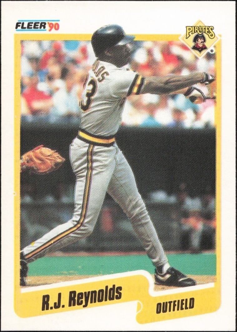 R.J. Reynolds 1990 Fleer #478 Baseball Trading Card - Front 1990 Fleer R.J. Reynolds #478 baseball trading card front