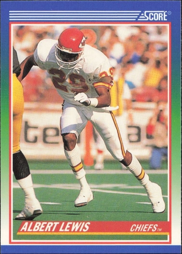 Albert Lewis 1990 Score #433 Football Trading Card - Front 1990 Score Albert Lewis #433 football trading card front