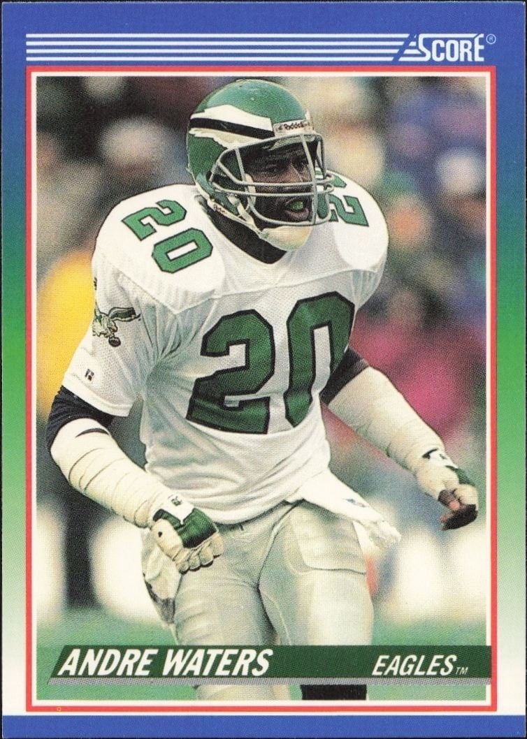 Andre Waters 1990 Score #413 Football Trading Card - Front 1990 Score Andre Waters #413 football trading card front