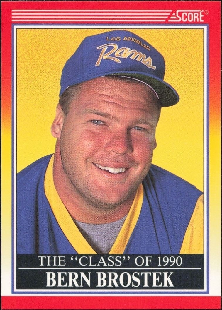 Bern Brostek 1990 Score #612 Football Trading Card - Front 1990 Score Bern Brostek #612 football trading card front