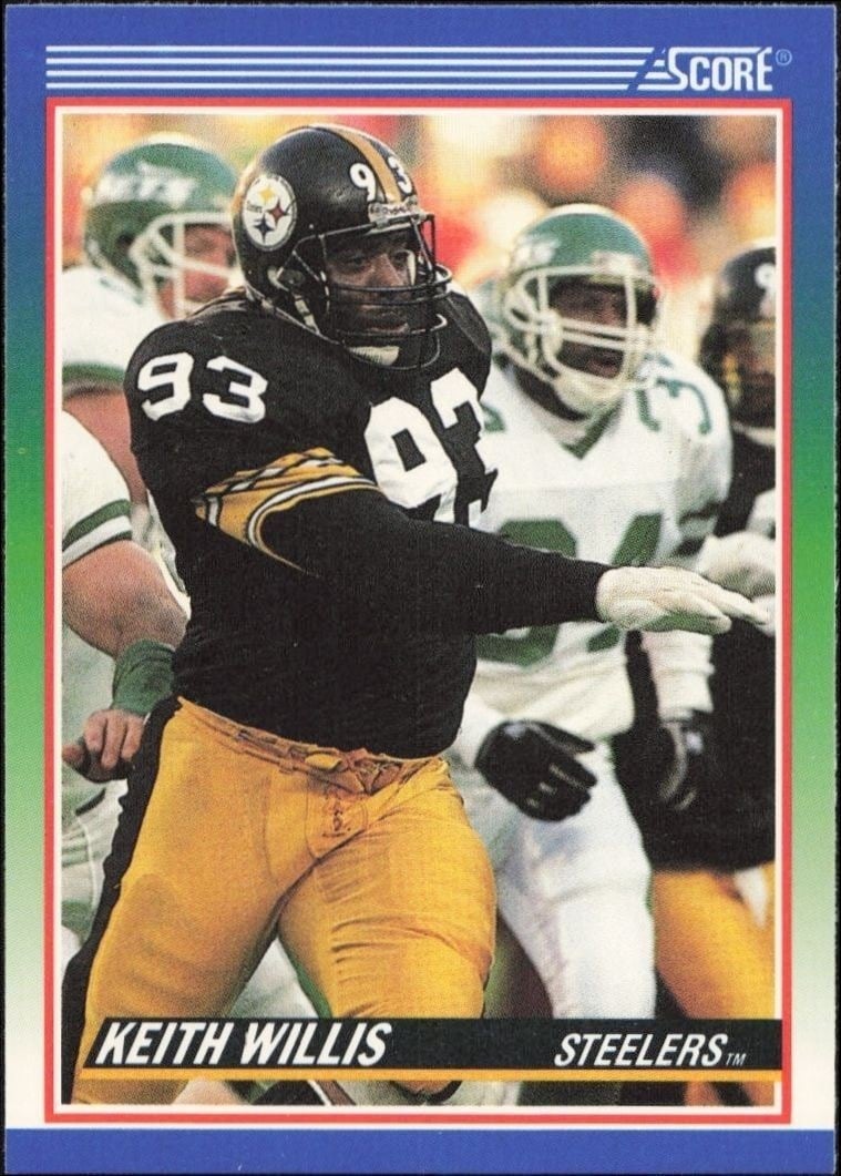 Keith Willis 1990 Score #420 Football Trading Card - Front 1990 Score Keith Willis #420 football trading card front