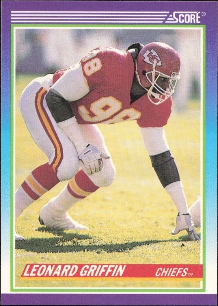 Leonard Griffin 1990 Score #524 Football Trading Card - Front 1990 Score Leonard Griffin #524 football trading card front