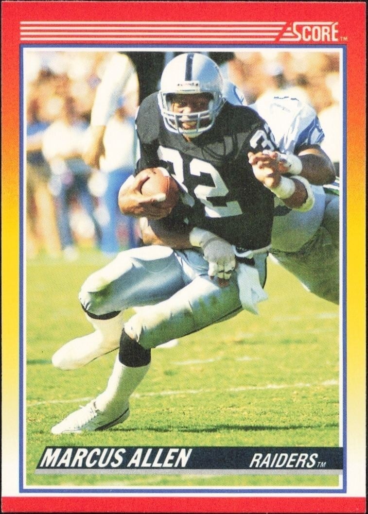 Marcus Allen 1990 Score #230 Football Trading Card - Front 1990 Score Marcus Allen #230 football trading card front