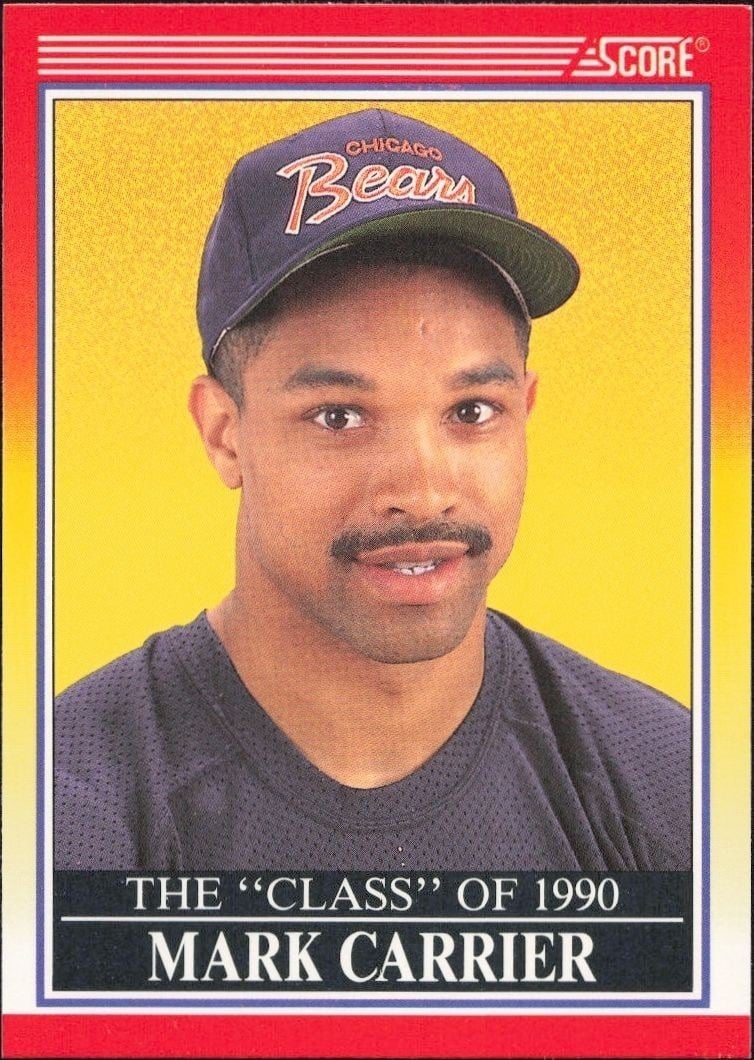 Mark Carrier 1990 Score #614 Football Trading Card - Front 1990 Score Mark Carrier #614 football trading card front
