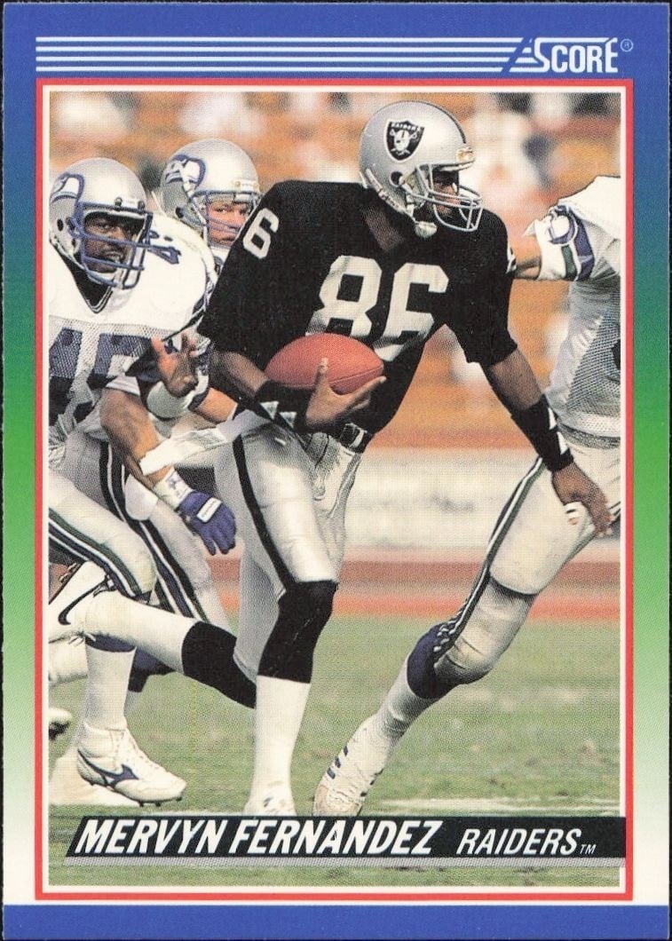 Mervyn Fernandez 1990 Score #430 Football Trading Card - Front 1990 Score Mervyn Fernandez #430 football trading card front