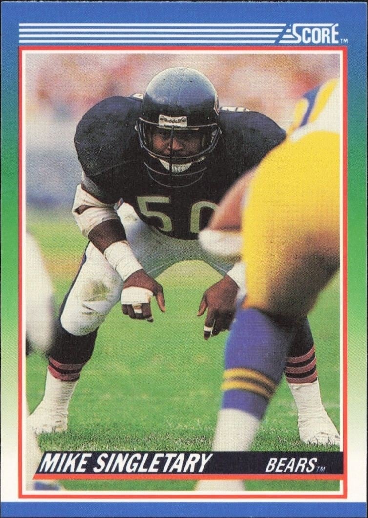 Mike Singletary 1990 Score #3 Football Trading Card - Front 1990 Score Mike Singletary #3 football trading card front