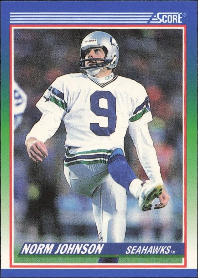Norm Johnson 1990 Score #410 Football Trading Card - Front 1990 Score Norm Johnson #410 football trading card front