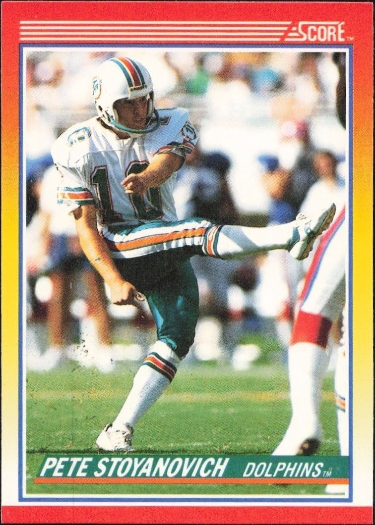 Pete Stoyanovich 1990 Score #272 Football Trading Card - Front 1990 Score Pete Stoyanovich #272 football trading card front