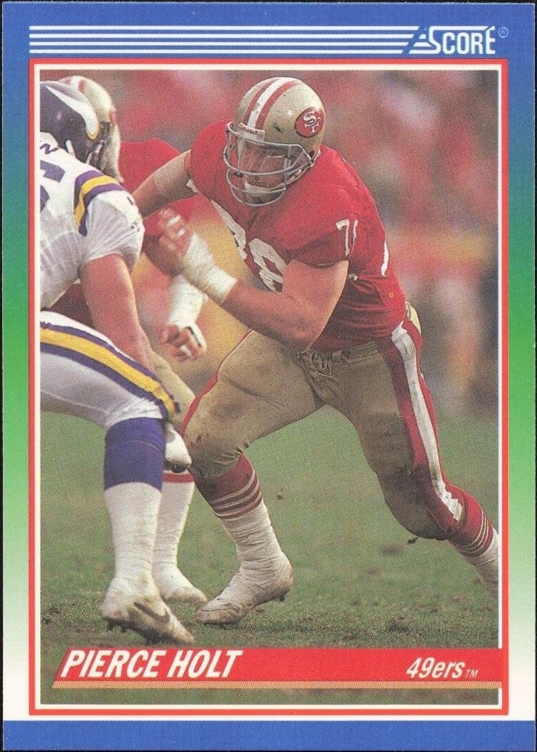 Pierce Holt 1990 Score #348 Football Trading Card - Front 1990 Score Pierce Holt #348 football trading card front