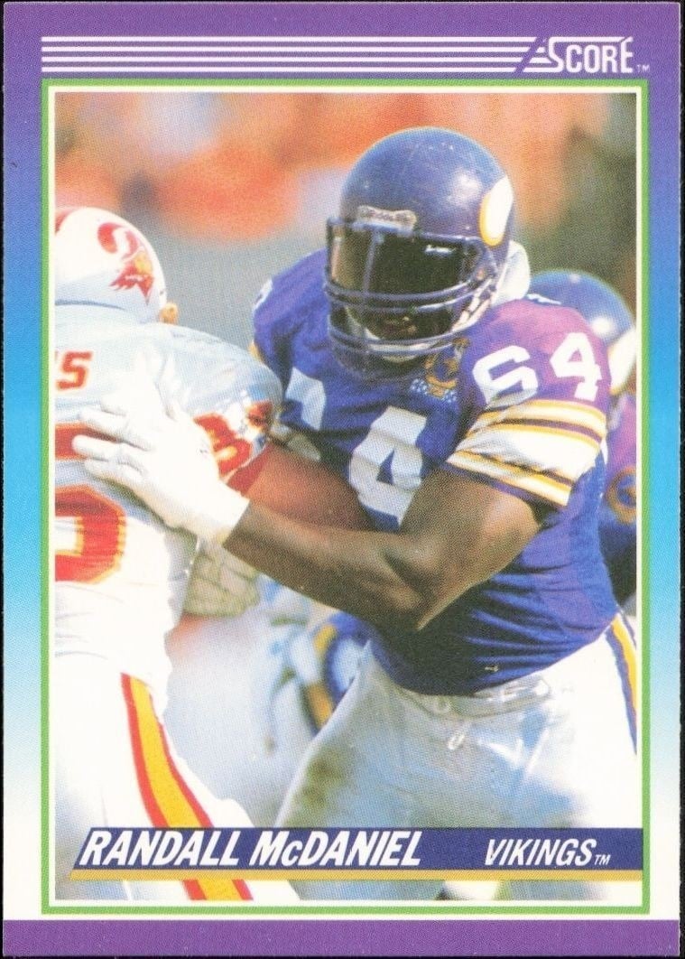 Randall McDaniel 1990 Score #164 Football Trading Card - Front 1990 Score Randall McDaniel #164 football trading card front