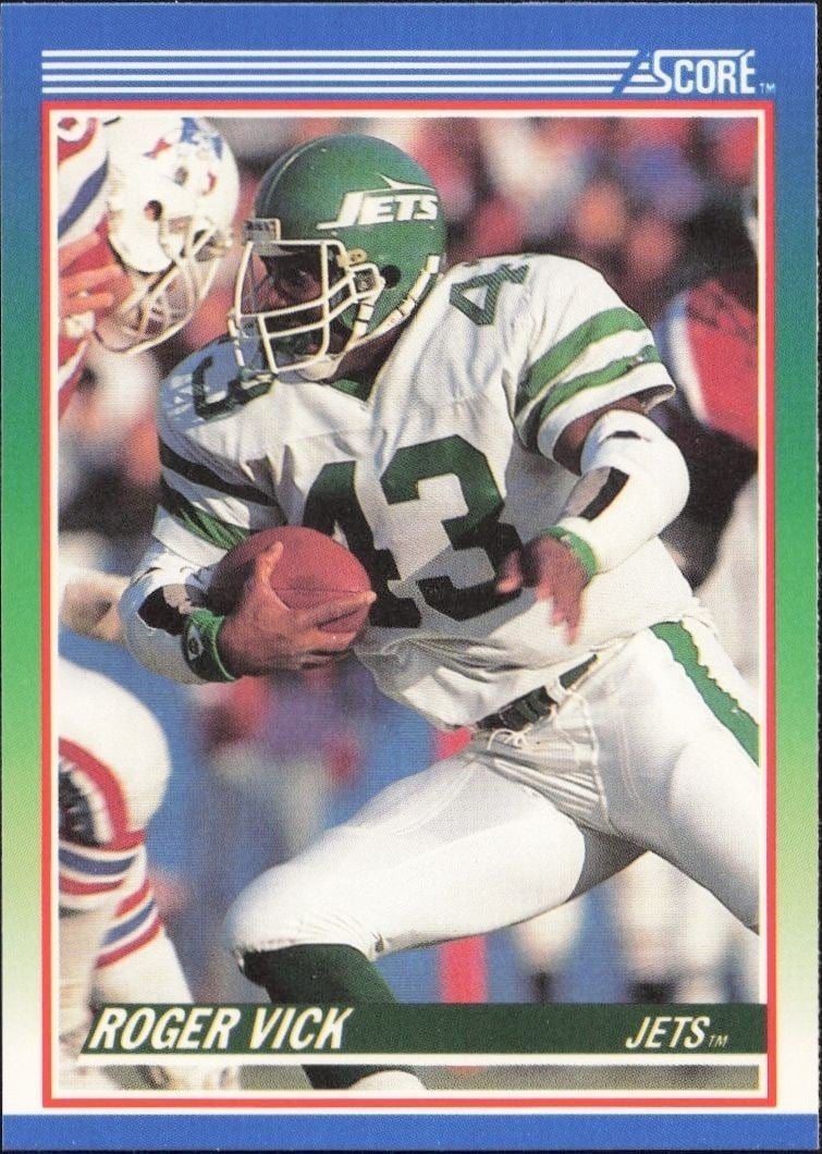 Roger Vick 1990 Score #44 Football Trading Card - Front 1990 Score Roger Vick #44 football trading card front