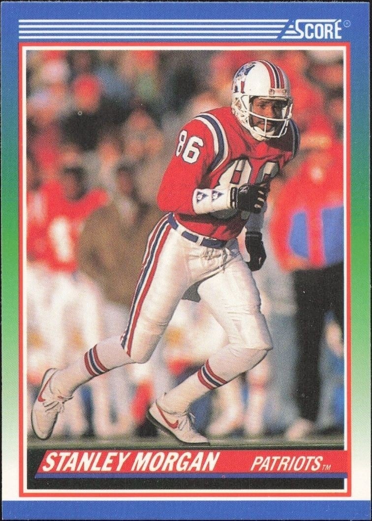Stanley Morgan 1990 Score #338 Football Trading Card - Front 1990 Score Stanley Morgan #338 football trading card front