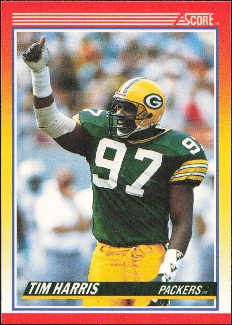 Tim Harris 1990 Score #265 Football Trading Card - Front 1990 Score Tim Harris #265 football trading card front