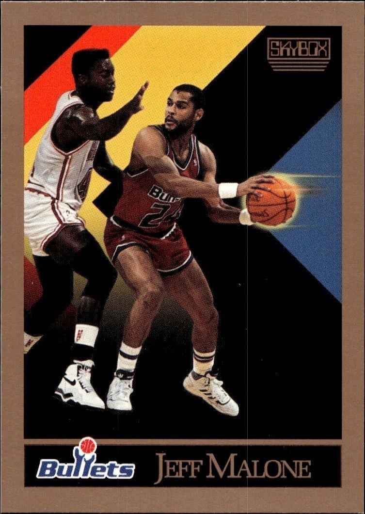Jeff Malone 1990-91 Skybox #292 Basketball Trading Card - Front 1990-91 Skybox Jeff Malone #292 basketball trading card front
