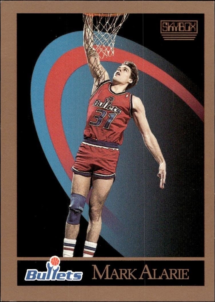 Mark Alarie 1990-91 Skybox #285 Basketball Trading Card - Front 1990-91 Skybox Mark Alarie #285 basketball trading card front