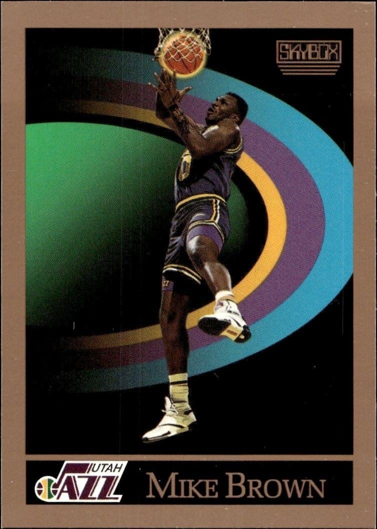 Mike Brown 1990-91 Skybox #275 Basketball Trading Card - Front 1990-91 Skybox Mike Brown #275 basketball trading card front