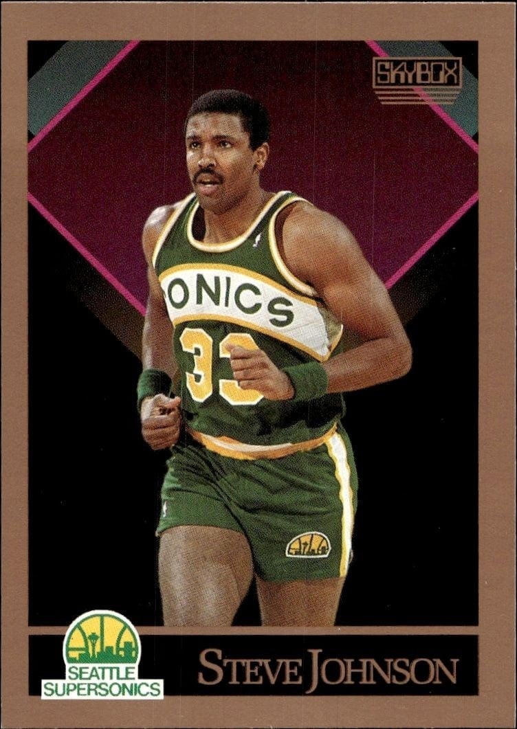 Steve Johnson 1990-91 Skybox #267 Basketball Trading Card - Front 1990-91 Skybox Steve Johnson #267 basketball trading card front