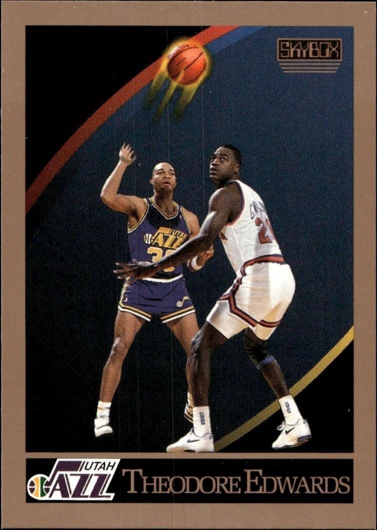 Theodore Edwards 1990-91 Skybox #277 Basketball Trading Card - Front 1990-91 Skybox Theodore Edwards #277 basketball trading card front