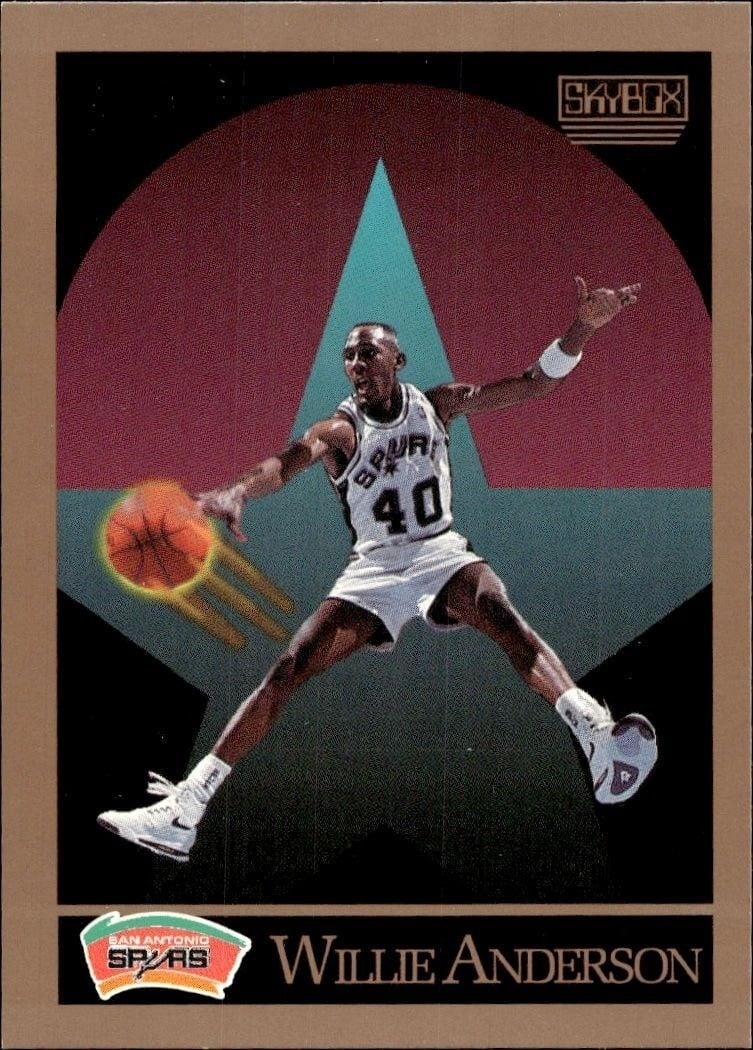 Willie Anderson 1990-91 Skybox #252 Basketball Trading Card - Front 1990-91 Skybox Willie Anderson #252 basketball trading card front