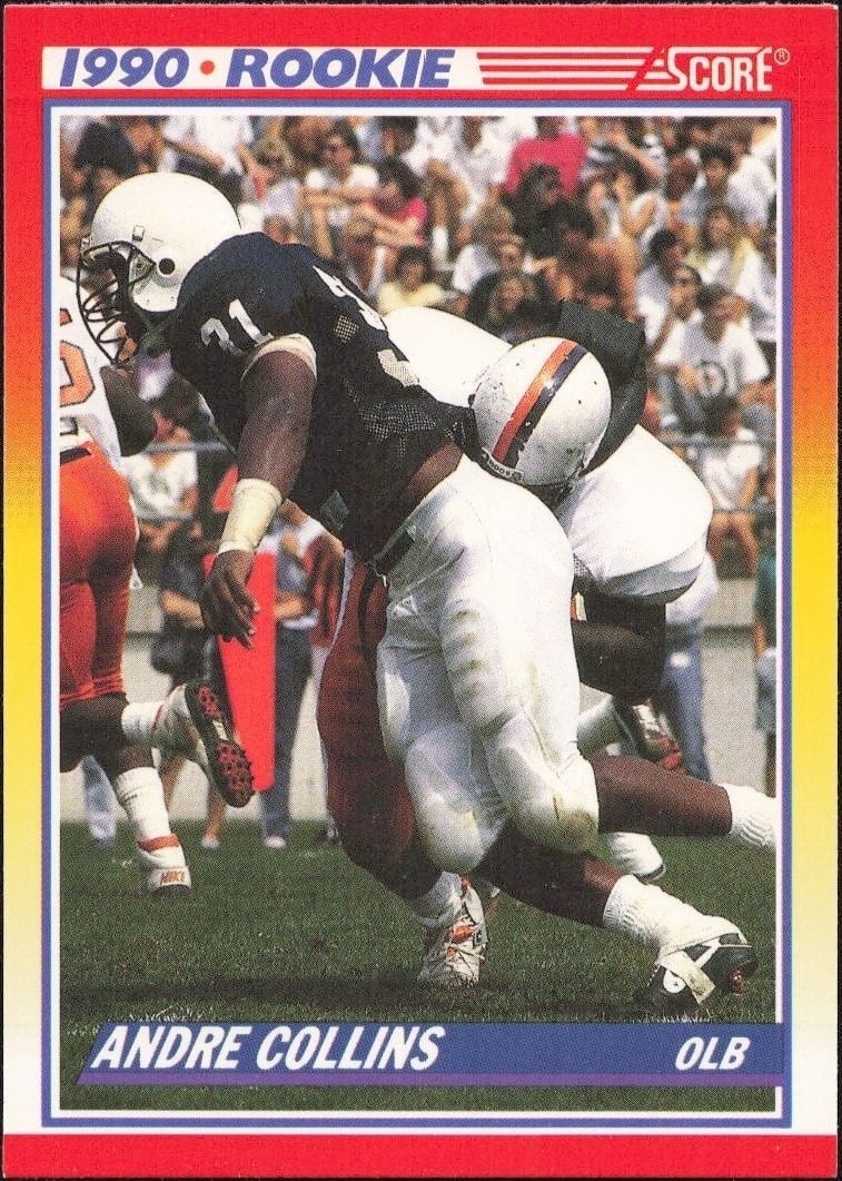 Andre Collins 1990 Score #630 Football Trading Card - Front 1990 Score Andre Collins #630 football trading card front