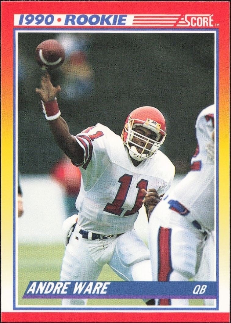 Andre Ware 1990 Score #292 Football Trading Card - Front 1990 Score Andre Ware #292 football trading card front