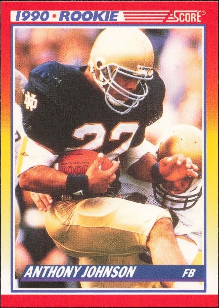 Anthony Johnson 1990 Score #624 Football Trading Card - Front 1990 Score Anthony Johnson #624 football trading card front