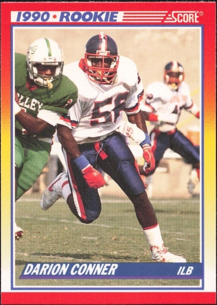 Darion Conner 1990 Score #643 Football Trading Card - Front 1990 Score Darion Conner #643 football trading card front