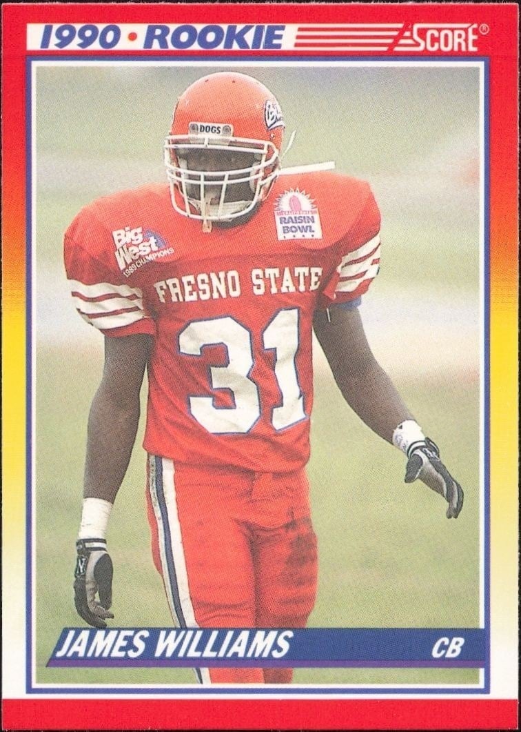 James Williams 1990 Score #641 Football Trading Card - Front 1990 Score James Williams #641 football trading card front