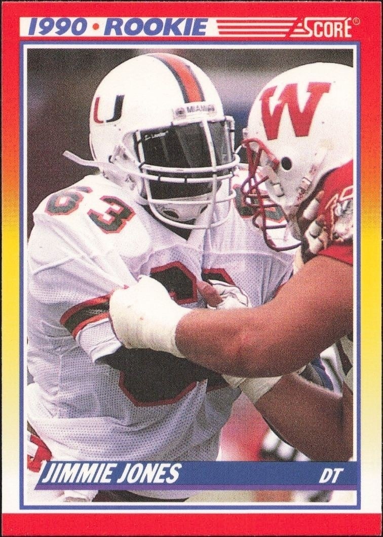 Jimmie Jones 1990 Score #623 Football Trading Card - Front 1990 Score Jimmie Jones #623 football trading card front