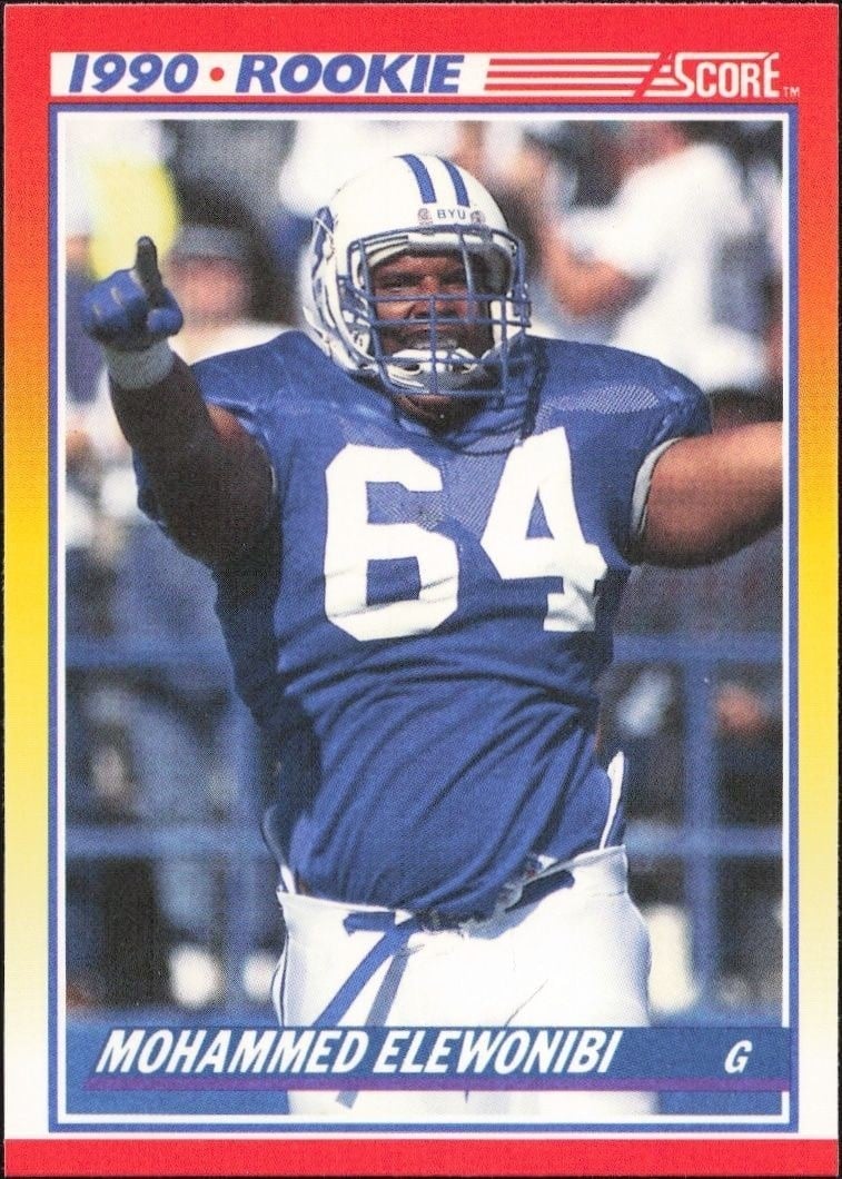 Mohammed Elewonibi 1990 Score #303 Football Trading Card - Front 1990 Score Mohammed Elewonibi #303 football trading card front