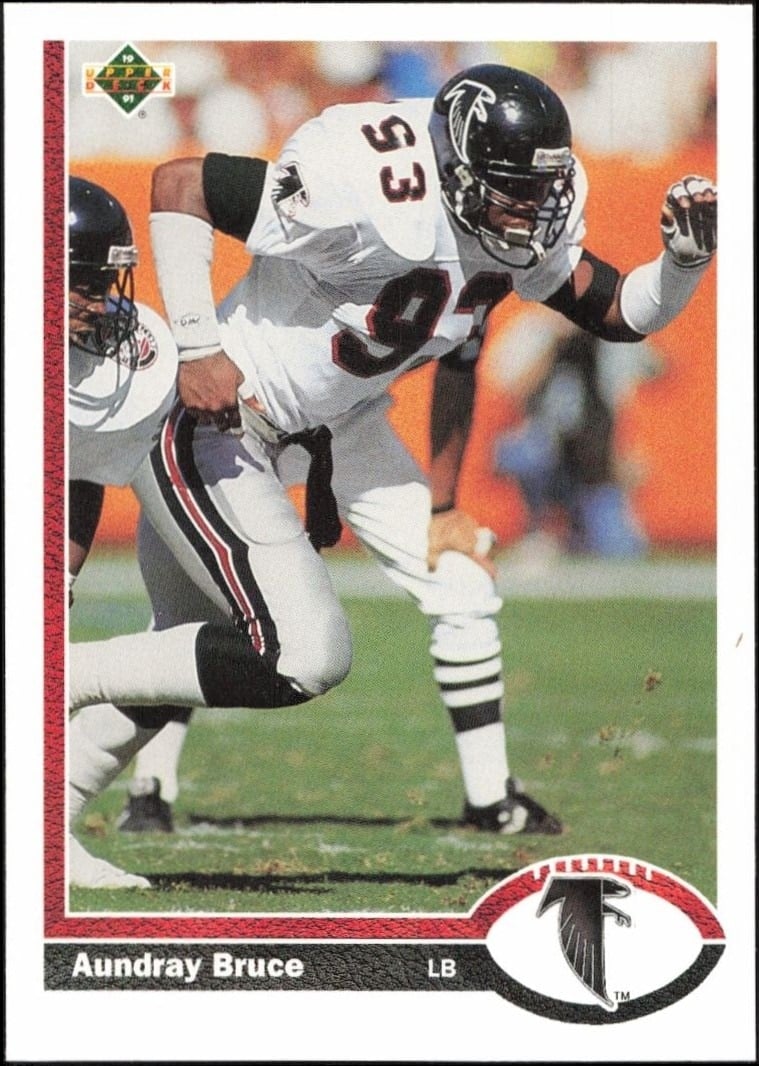 Aundray Bruce 1991 Upper Deck #398 Football Trading Card - Front 1991 Upper Deck Aundray Bruce #398 football trading card front