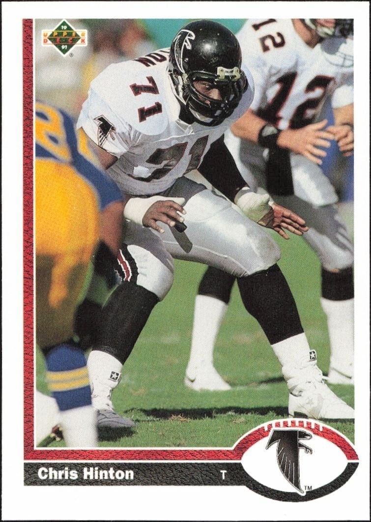 Chris Hinton 1991 Upper Deck #394 Football Trading Card - Front 1991 Upper Deck Chris Hinton #394 football trading card front