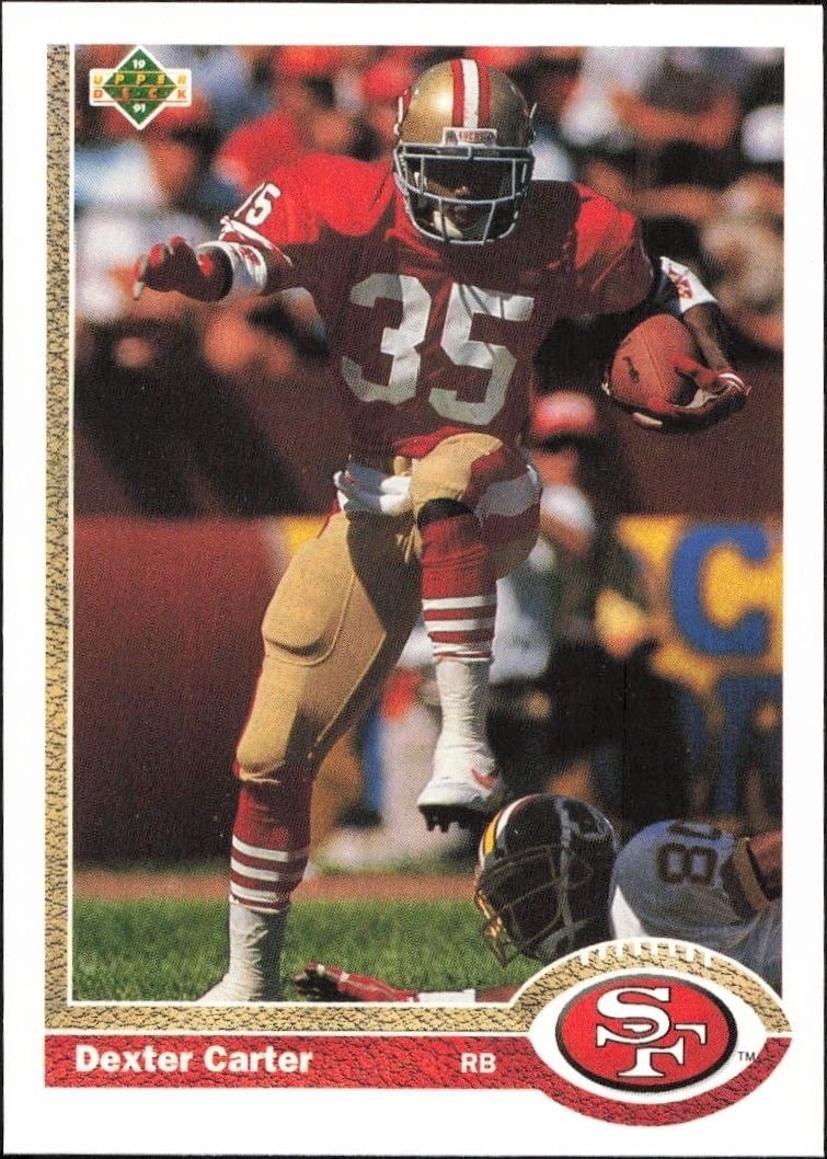 Dexter Carter 1991 Upper Deck #125 Football Trading Card - Front 1991 Upper Deck Dexter Carter #125 football trading card front